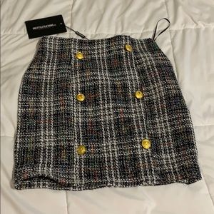 PrettyLittleThing Plaid Detail Mini Skirt